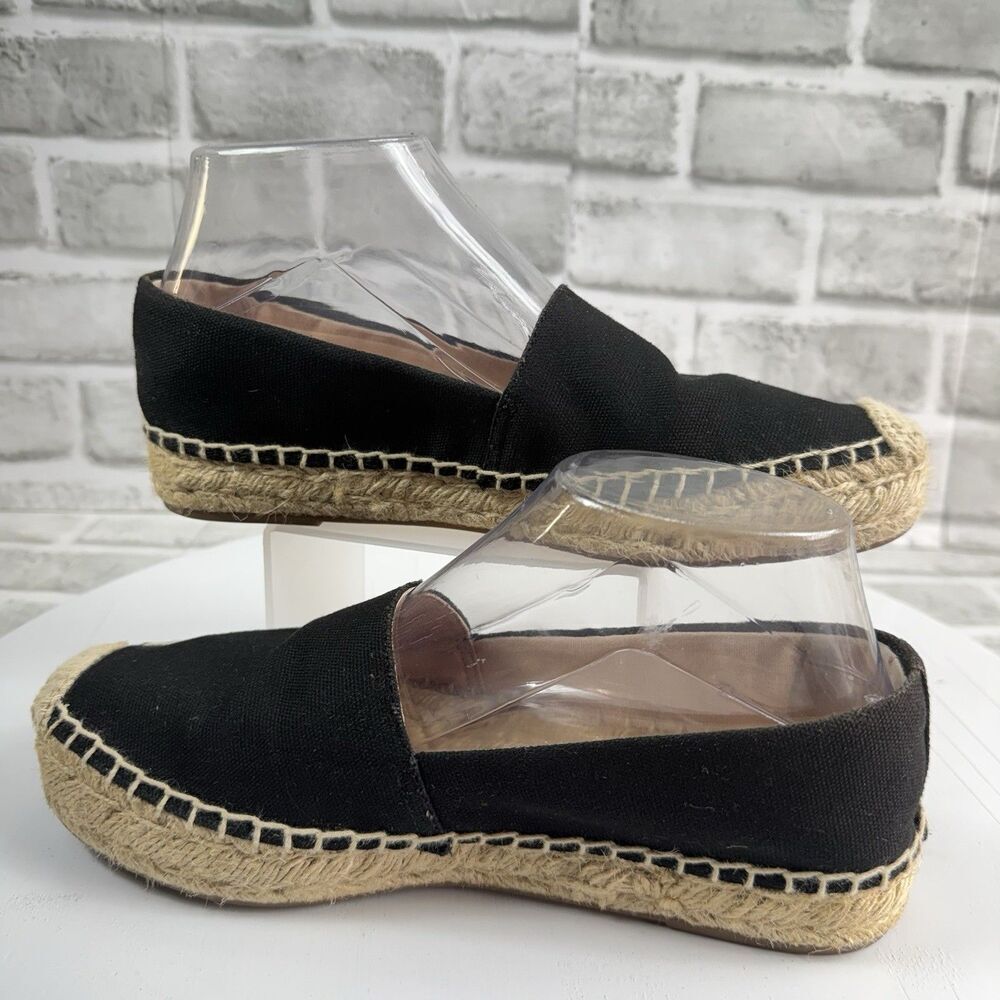 J.Crew Women's Size 8 Black Canvas Espadrille Slip-on Comfort Loafer Shoes - Picture 4 of 10